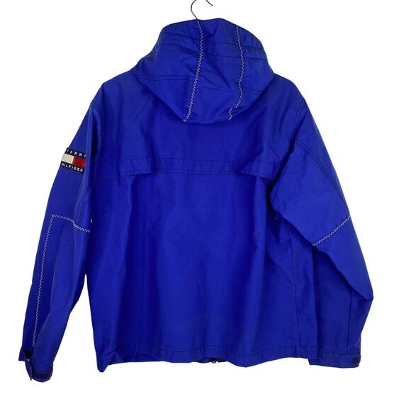 Vintage 90s Tommy Hilfiger Regatta Sailing Jacket Blue Hooded Windbreaker Mens S - Picture 5 of 11